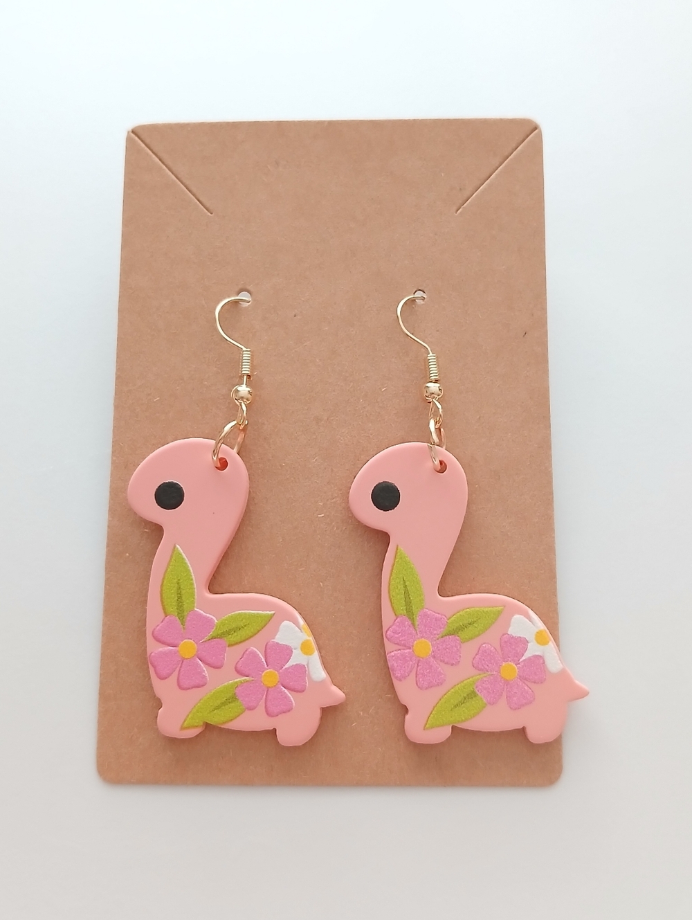Fashion Jewelry Pink Flamingo Floral Drop Earrings